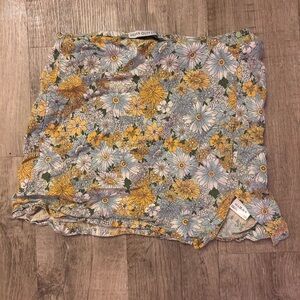 Urban Outfitters Yellow and Blue Floral Skirt